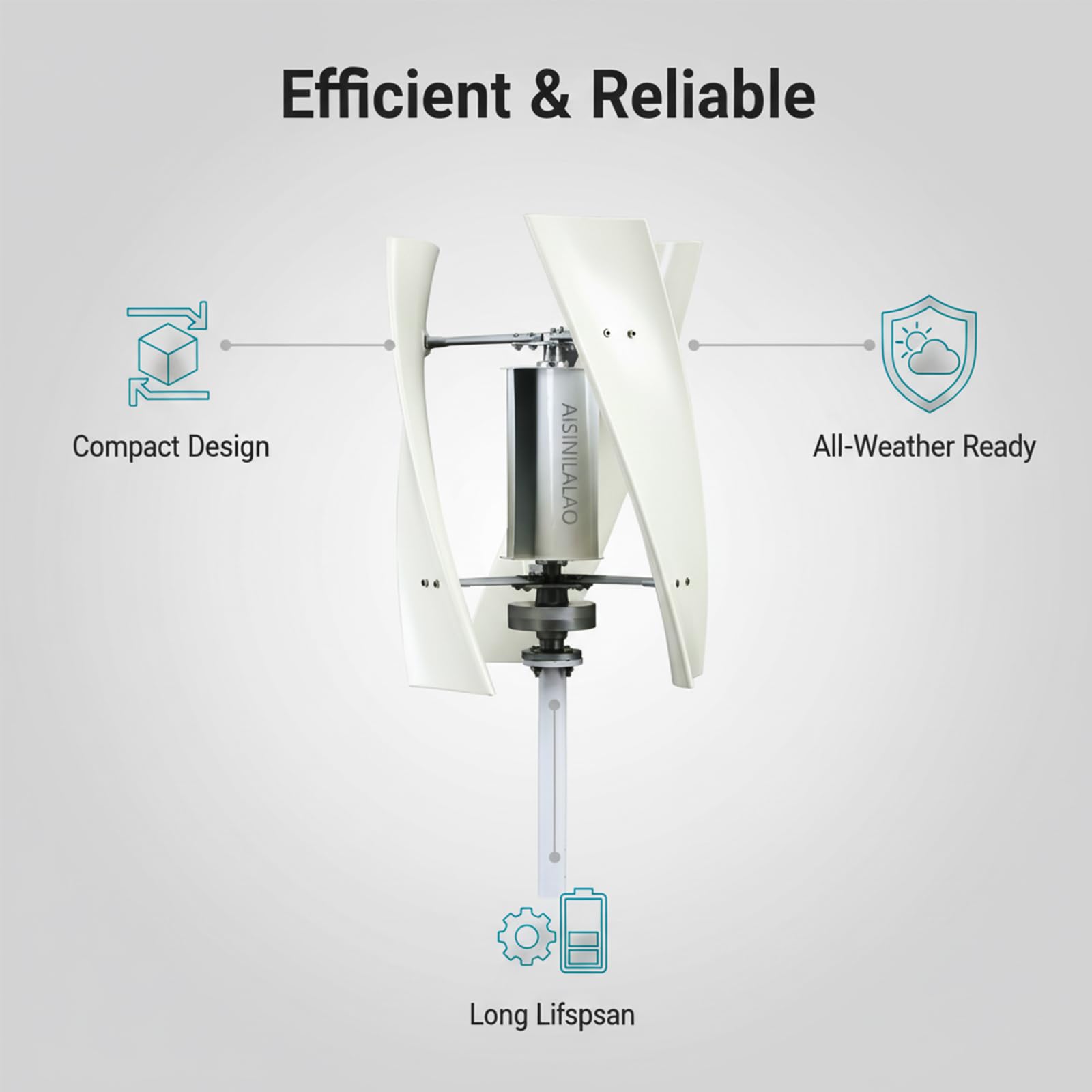 2000W Windturbinen-Generator, 12V 24V 48V 220V Vertikale-Achse-Windkraft-Kit mit MPPT-Controller, IP67 wasserdichter Windgenerator für den Einsatz im Freien zu Hause