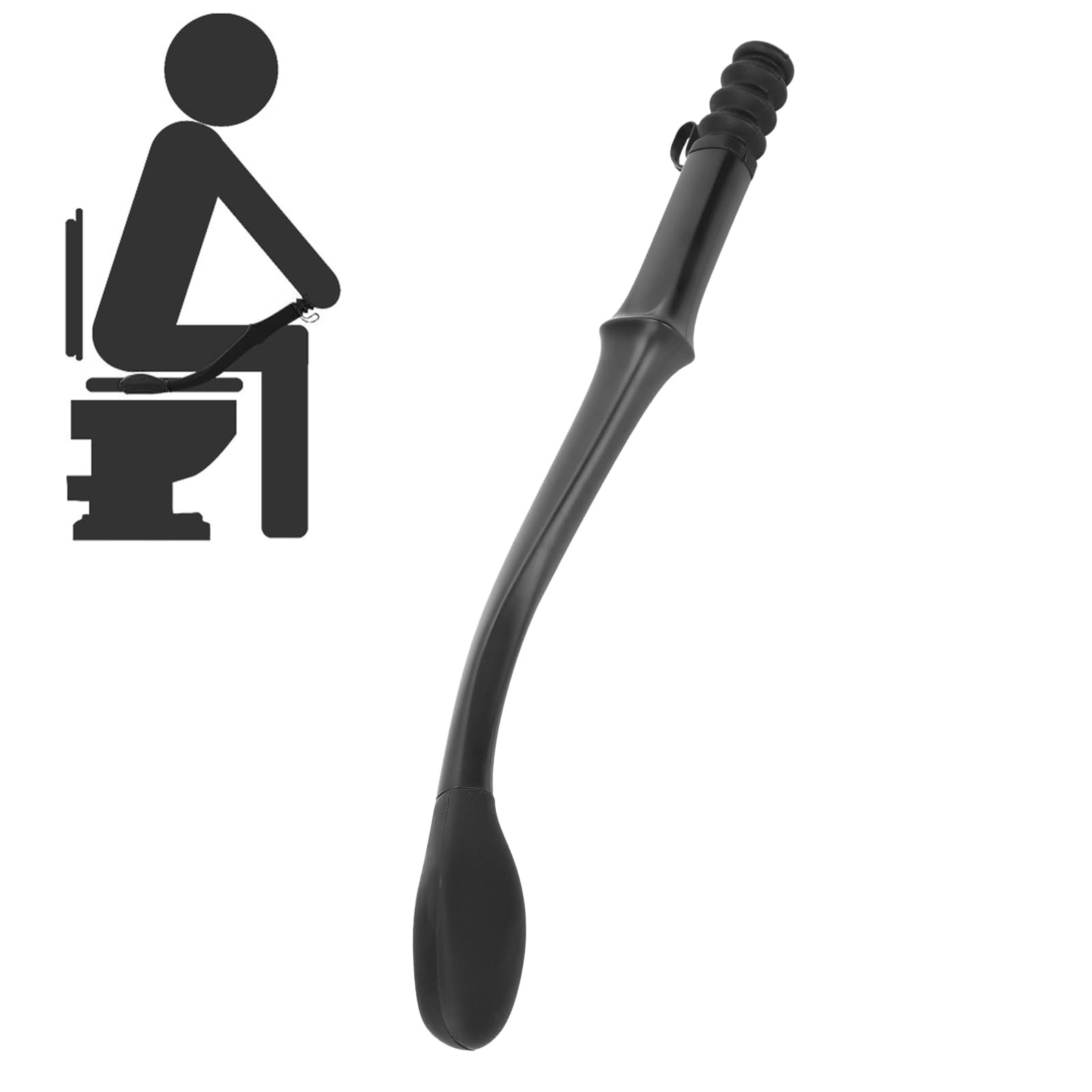 Bottom Wiper Long Handle Reach Comfort Bottom Wiper Assistant auto-essuyant pour un quotidien indépendant outil de toilette domestique pour les femmes enceintes âgées 15 7 pouces (noir)