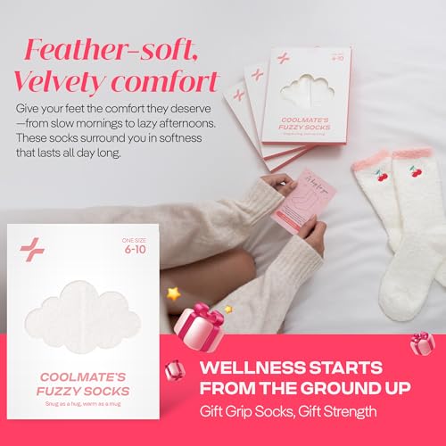 Image of COOLMATE Fuzzy Socks for Women Gift Box - Cozy Soft Cloud Socks for Spa Home, Mother's Day Gifts for Mom Grandma