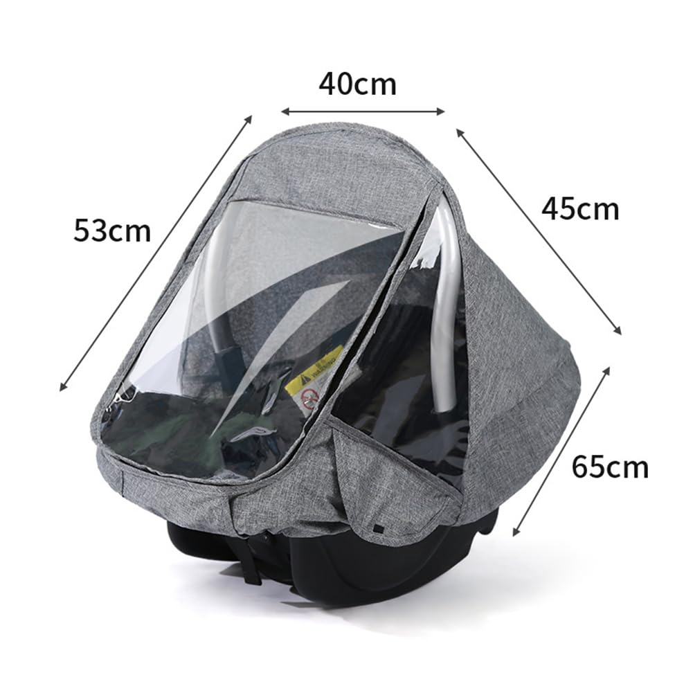 Protector de Lluvia para Silla Coche Cubierta Universal para la Lluvia Burbuja de Lluvia Universal Cubierta para Lluvia Transparente Burbuja Lluvia Universal Accesorio para Asiento de Coche (Gris)