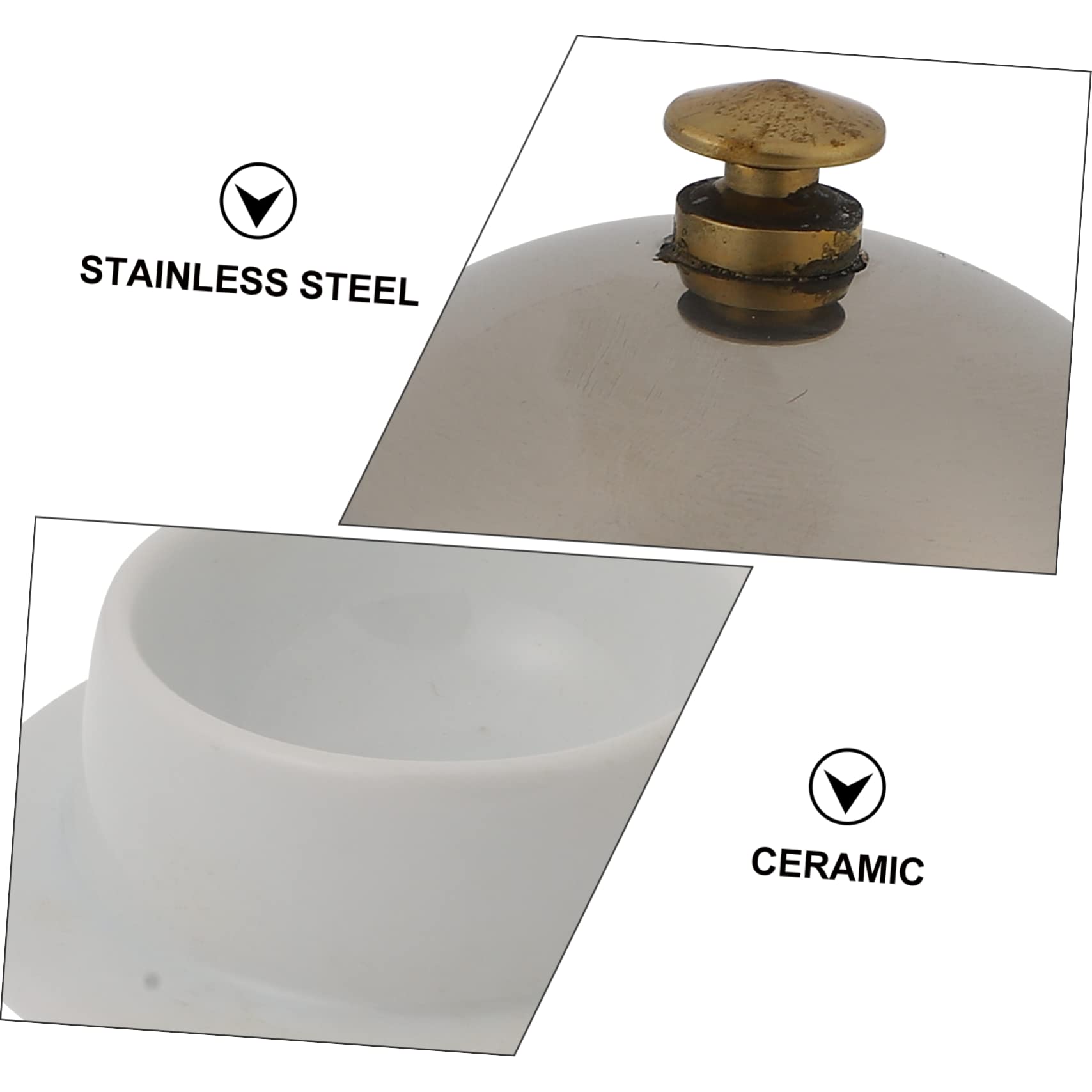 Contenitore per Burro in Acciaio Inossidabile con Coperchio, Ciotola Ceramica Facile da Pulire, per Cucina e Negozio di Alimentari