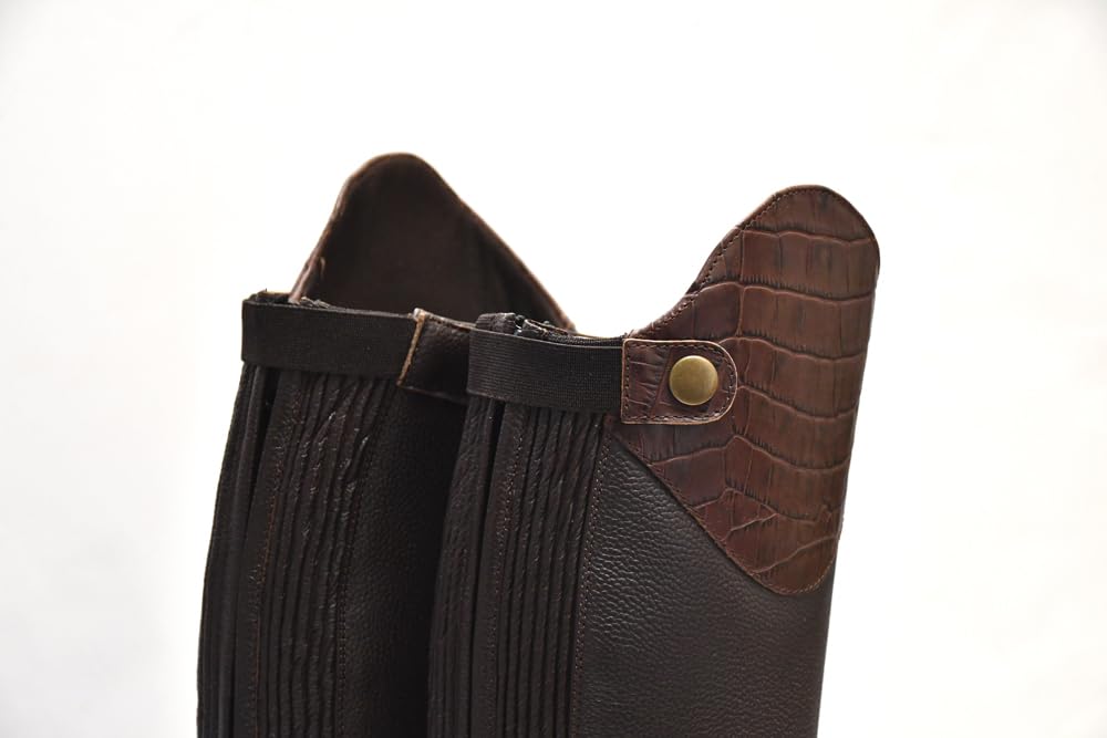 Rhinegold ES De-Luxe Lederreitstiefel, Größe 39, Wade 0-BRN