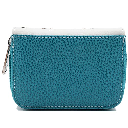 Western Style Butterfly Credit Card Wallet Leather Zipper Card Case Holder for Women Small Wristlet Mini Slim Compact Size3