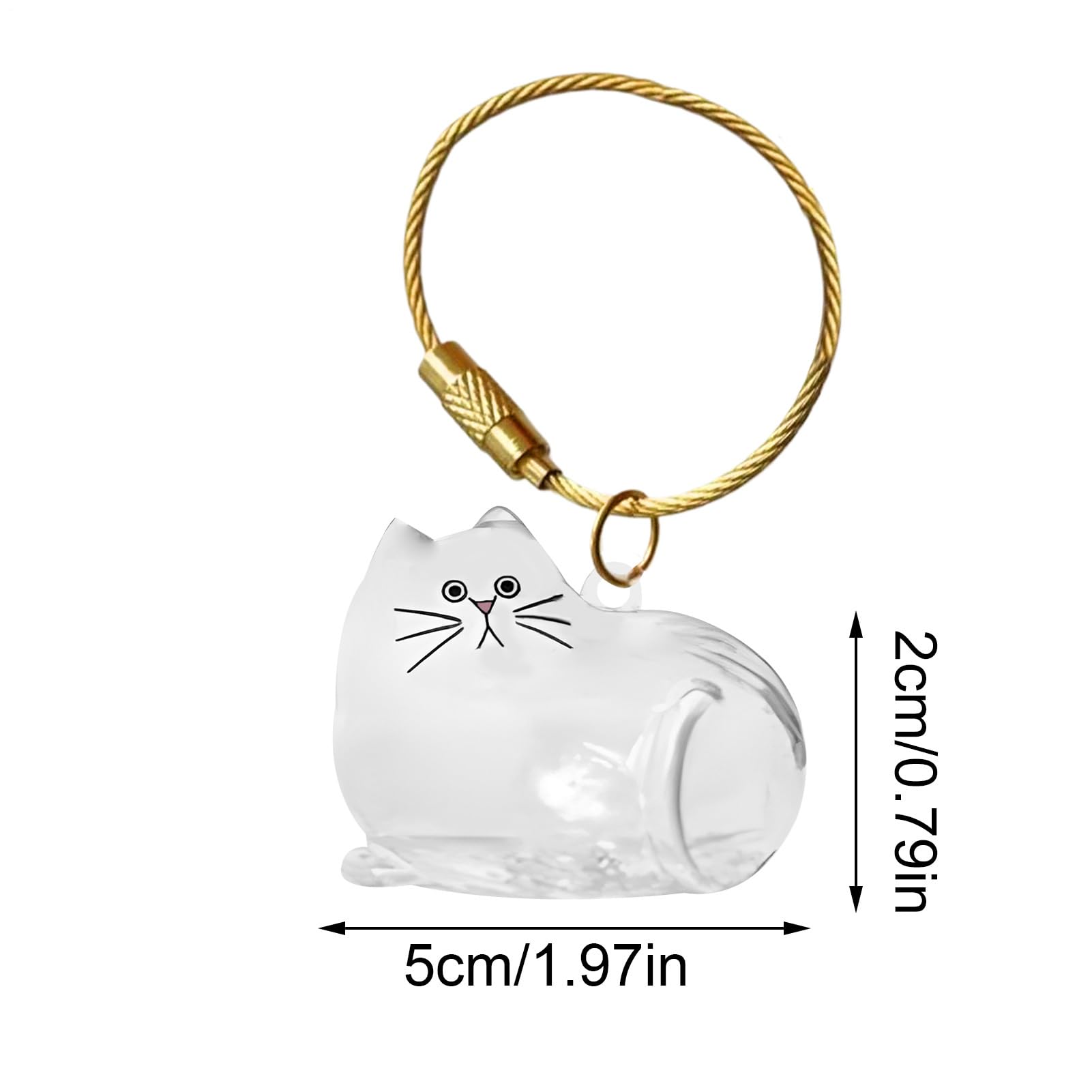 Ricordo portachiavi con peli di gatto, ciondolo commemorativo leggero per borsa