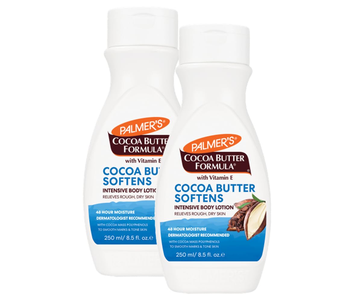 Palmer's Formuła z masłem kakaowym z witaminą E zmiękcza, wygładza i łagodzi wilgoć suchej skóry przez 48 godzin, wygładza ślady, tonizuje skórę 250 ml (2 sztuki)
