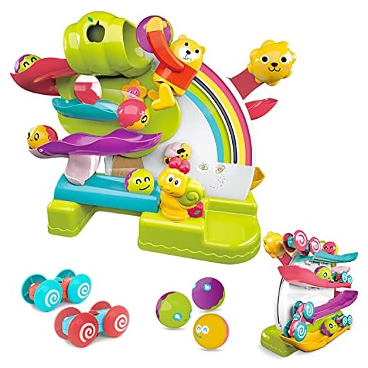 CoolToys Toddlers Ball Drop Toy - 2 in 1 Developmental Car Ramp Race Track & Ball Popper Tracker Toy - Educational Montessori 1st Birthday Gift for Baby Kids Boys & Girls 1-3 Old - Fun Musical Sounds