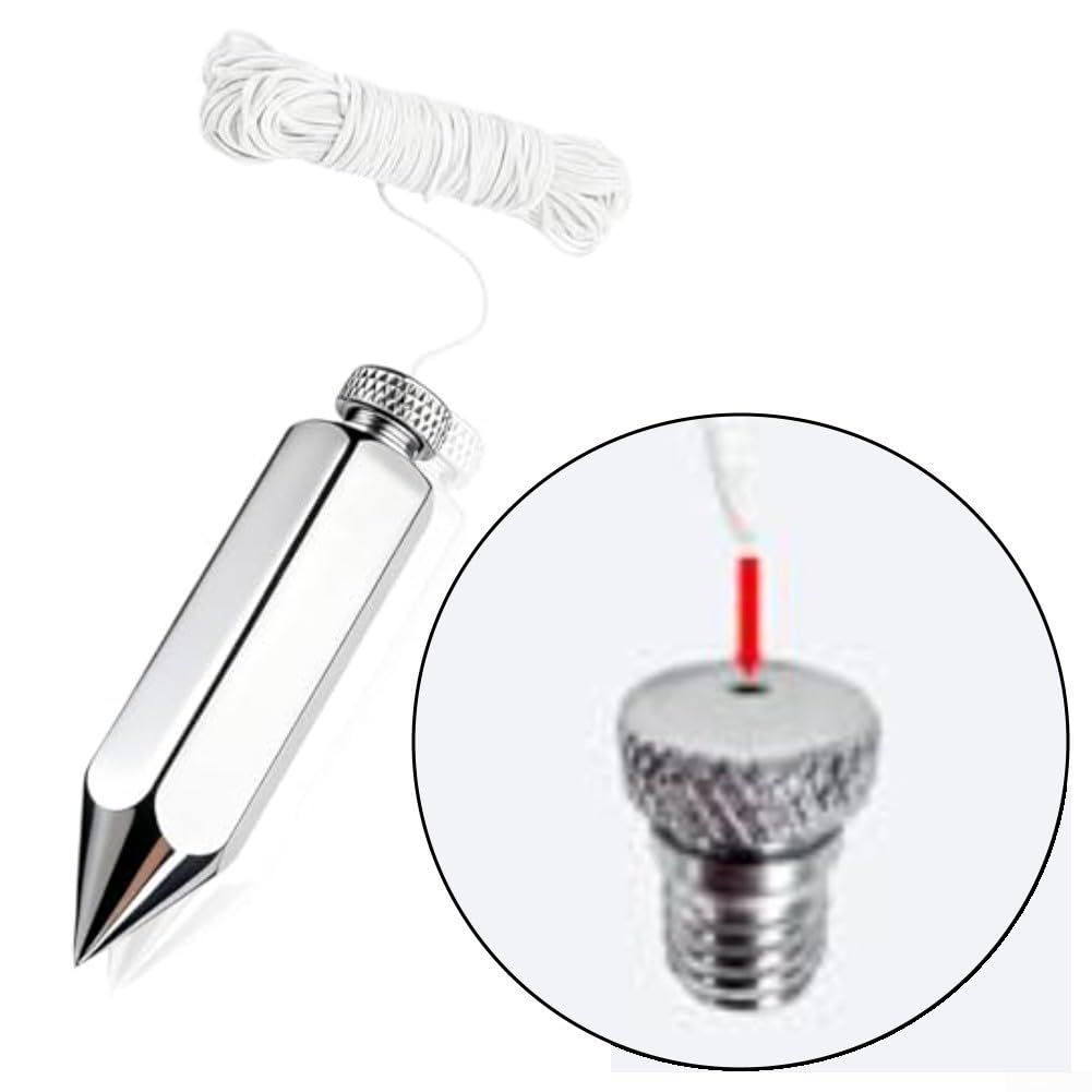 Para plomada Bob con línea de acero, línea de plomada de sitio de construcción para decoración de carpintería y nivelación de muebles (3 piezas)