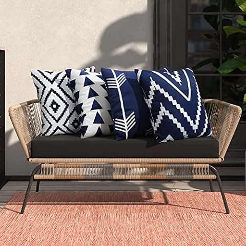 Adabana Juego de 4 fundas de almohada bohemias impermeables Cover