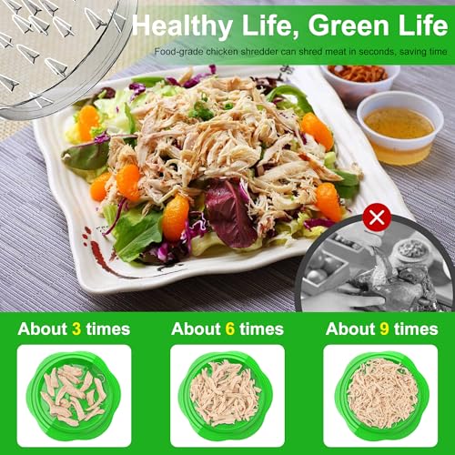 Image of Chicken Shredder Tool Twist Large Chicken Breast Shredder with Brush&Fork, Visible Meat Shredder Machine, Strong Anti-Slip Strip, Ergonomic Handle, BPA Free, Suitable for Pork Beef Chicken