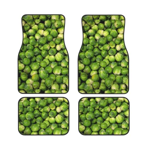 Alfombrillas para coche de neopreno con estampado de coles juego de 4 piezas antideslizantes