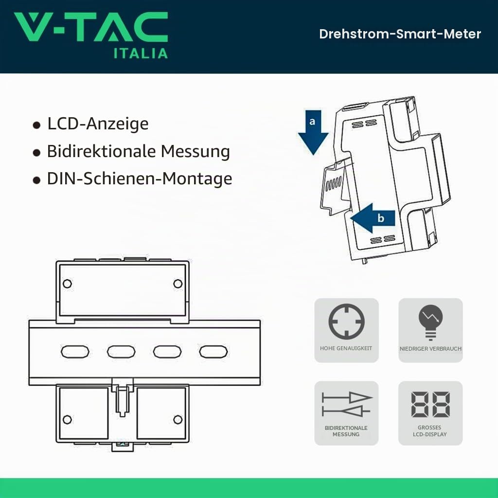 CHINT – Stromzähler Dreiphasiger Rail DIN, mit MID-Zertifikat, für Stromrechnung, Solaranlagen PV System, Elektrofahrzeug Ladegerät, 3x220-380V 3x240-415V 0.25-5(80) A 50/60hz