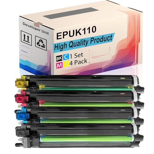 EPUK110 Developer Unit Compatible for Toshiba E Studio 4515AC 5015AC Printers, High Yield 100000 Pages, Print More Pages (4-Pack BK/C/M/Y)