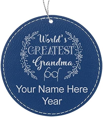 Miniatura 6 de LaserGram Personalized Christmas Ornament, World's Greatest Grandma, Faux Leather, Custom Laser Engraved Gift Idea (Round Shape, Pink) Pink,Black