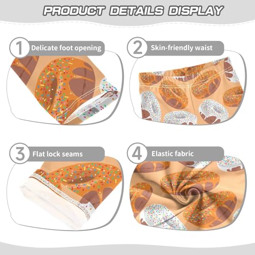 Donuts with Chocolate Or Glaze Girls Leggings,Workout Leggings for Girls Toddler Athletic Leggings Size for 3-10T3