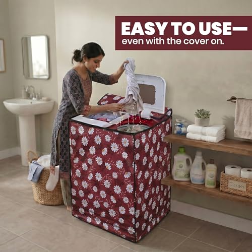 Image of DREAM CARE Waterproof & Dustproof Washing Machine Cover Top Load & Semi Automatic Suitable for 7 kg, 7.2 kg, 7.5 kg (83 x 95 x 51 cms)