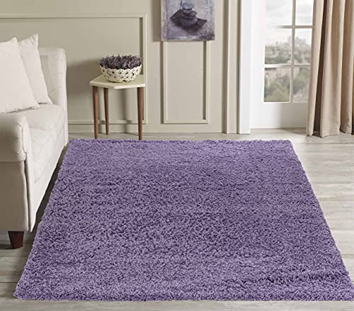 Serdim Rugs Living Room Shaggy Area Rugs LILAC 80x150cm(2'6"x5'0)