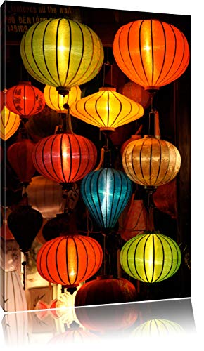 Pixxprint chinesische Laternen, Größe: 120x80cm, Leinwandbild, fertig gespannt, Wandbild, Dekoration, Kunstdruck, kein Poster