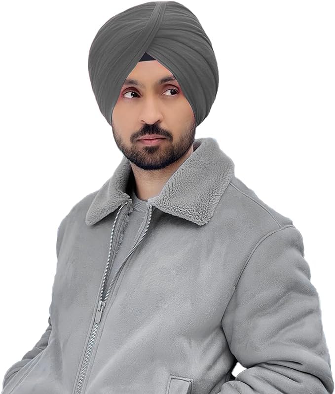 Sardar Pagri Hause Traditional Turban Patka (Grey) Punjabi Sardar Pagri Dastar Cotton Full Voile for Men and Boys-image-8