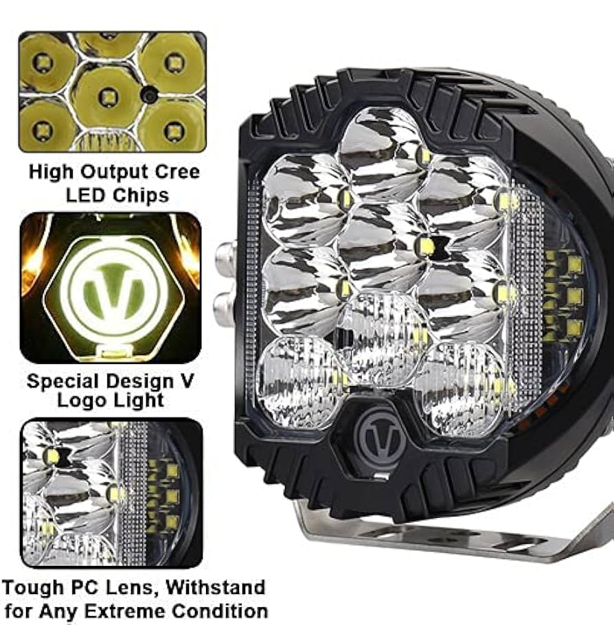 Amazon.com: 7 Inch 90W White LED Work Light Bar Side Shooter