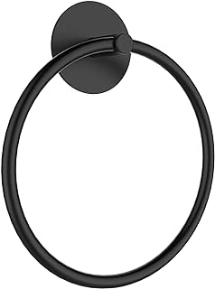 SetSail Adhesive Towel Holder for Bathroom Wall Matte Black Hand Towel R...