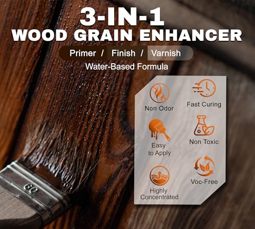 Holzbeize Dunkle Eiche 250ml Wasserbasierte Holzlasur, Innen & Außen für alle Holzarten, Möbel, Schränke, Türen, Fenster, Regale, Schnelltrocknend, Geruchsarm, Ungiftig, Einfach Aufzutragen, Matt
