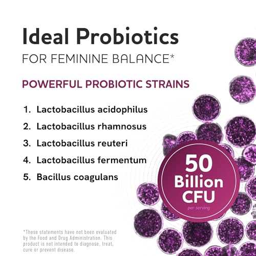 Image of Vaginal Probiotics, 50 Billion CFU, Vaginal Health & pH Balance for Women | Healthy Odor & Yeast Balance, Womens Probiotics and Prebiotics with Cranberry Extract, Gluten-Free and Vegan, 30 Capsules