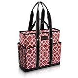 Canvas Tote Shopping Bag,Utility Teacher Nurse Organizer Handbag Bag DEMOMENT (Purple flower)