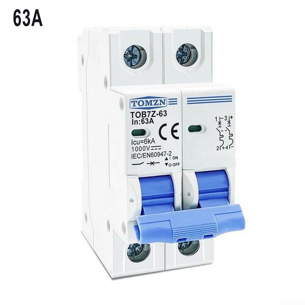 Miniature Circuit Breaker, DC Circuit Breaker 1000V 2 Pole Double MCB Solar PV System Isolator, Solar Photovoltaic Circuit Breaker(63A) - Image 2