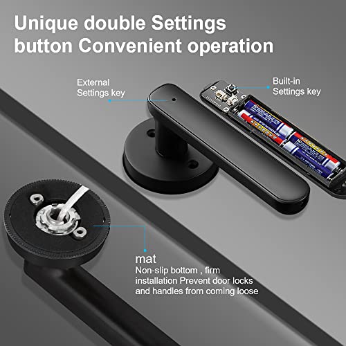 Fingerprint Door Lock, Smart Code Biometric Door Lock，With Passcode Keypad Keyless Entry Door Handle，For Bedroom Home Hotel Office Apartment Blac #TOP6
