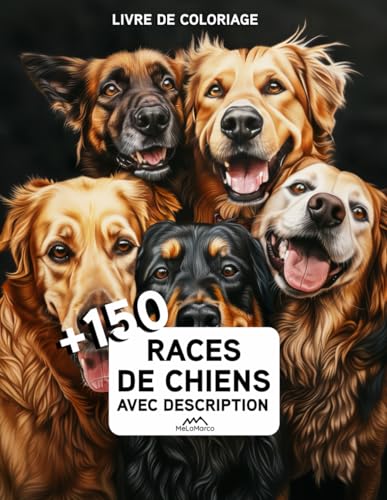 Livre de coloriage CHIENS de RACE | +150 Races de Chiens à colorier | Livre de coloriage pour adultes, enfants et jeunes | Livres de coloriage ... | Idée...