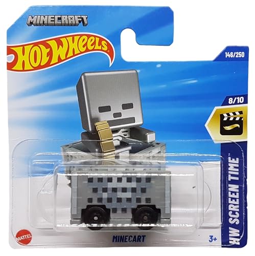 Hot Wheels - Minecart - HW Screen Time 8/10 - HYY82 - Short Card - Minecraft - Mattel 2025-1:64