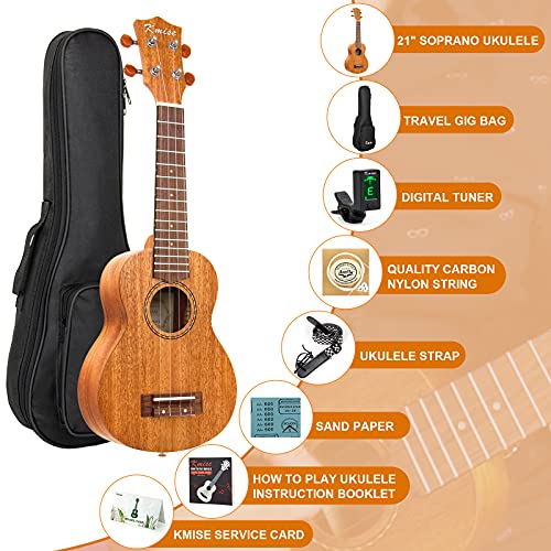 Kmise Ukulélé soprano Starter Kit 53,3 cm Acajou Ukulélé pour les débutants avec sac de transport Tuner Sangle Corde + livret explicatif - Les Beatles, Paul McCartney, John Lennon, RIngo Starr, George Harrison Kmise Ukulélé soprano Starter Kit 53,3 cm Acajou Ukulélé pour les débutants avec sac de transport Tuner Sangle Corde + livret explicatif – Image 7