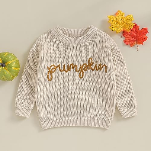 Newborn Baby Girl Knit Sweater Winter Outfit Long Sleeve Crew Neck Sweatshirt Pullover Top Cute Infant Fall Clothes2
