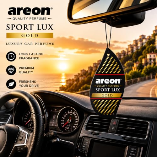 Image of AREON SL-Gold-12 Sport LUX Cardboard Air Freshener, Gold, 12 Pack