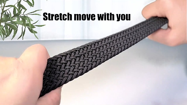 Plus Size Stretch Belt No-Hole Adjustable 39-75in Comfort Elastic Drizzte Plus Size Belts for Women Woven Stretch Elastic  main image 4