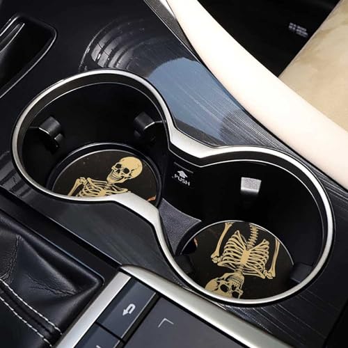 Portavasos para carro con diseño calavera 4 piezas miniatura 7