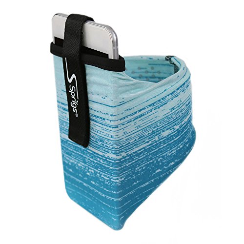 Sprigs Armband for iPhone x/8/7/6 Plus, Galaxy S7/S6, Google Pixel XL. The Lightest & Most Comfortable Running Armband, Stretches to Fit All Phones with Case - (Aqua Blitz, Small)