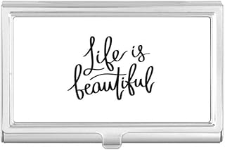 Life is Beautiful Quote Business Card Holder Case Pocket Box Wallet