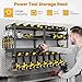 Heavy Duty Wall Mount Tool Organizer Rack, 4-Layer Drill Holder with Hooks for Garage, Workshop & Tool Room Storage