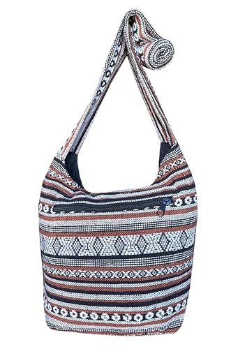 Image of Small Aztec Messenger Bag - Handmade Woven Hippie Hobo Shoulder Handbag - Ikat Tribal Sling Purse for Women