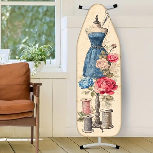 Image of Nuxovilar Vintage Sewing Floral Ironing Board Cover 18x49 Polyester