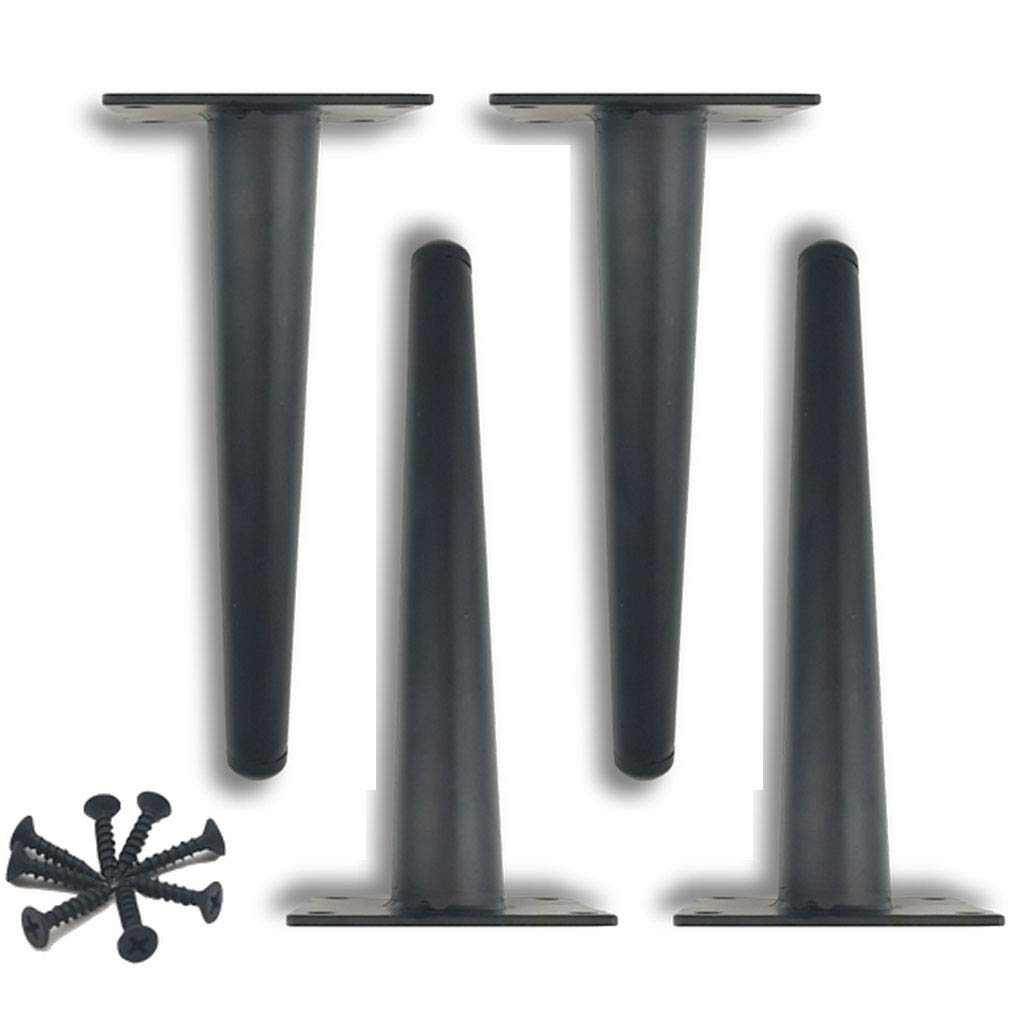 KHLMSRXJ Metal Sofa Legs,Furniture Legs,Support Feet for Sofas,TV Cabinets,Furniture,Coffee Tables,Desks(Set of 4) (15cm,black)
