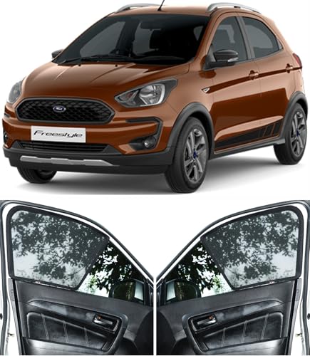 Image of Able Sporty Half Car Magnetic Sun Shade Curtains for Ford Freestyle Set of 4 Pcs