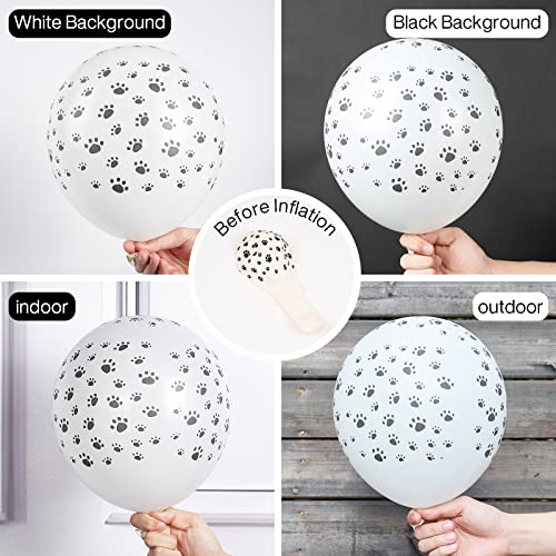 Image of PartyWoo Paw Latex Matte Balloons 50pcs White Balloons Helium 12 Inch | Dog Animals Theme Party Birthday Baby Shower Bridal Shower Gender Reveal Graduation Party Decorations