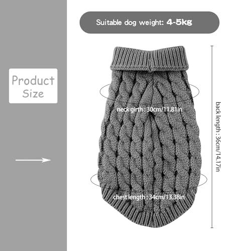 Rumyve Knitted Jumper and Warm Dog Sweater,Classic Turtleneck Knitted Dog Sweater,Dog Winter Clothing for Small and Medium Sized Dog Pet Clothing(M) - Image 2
