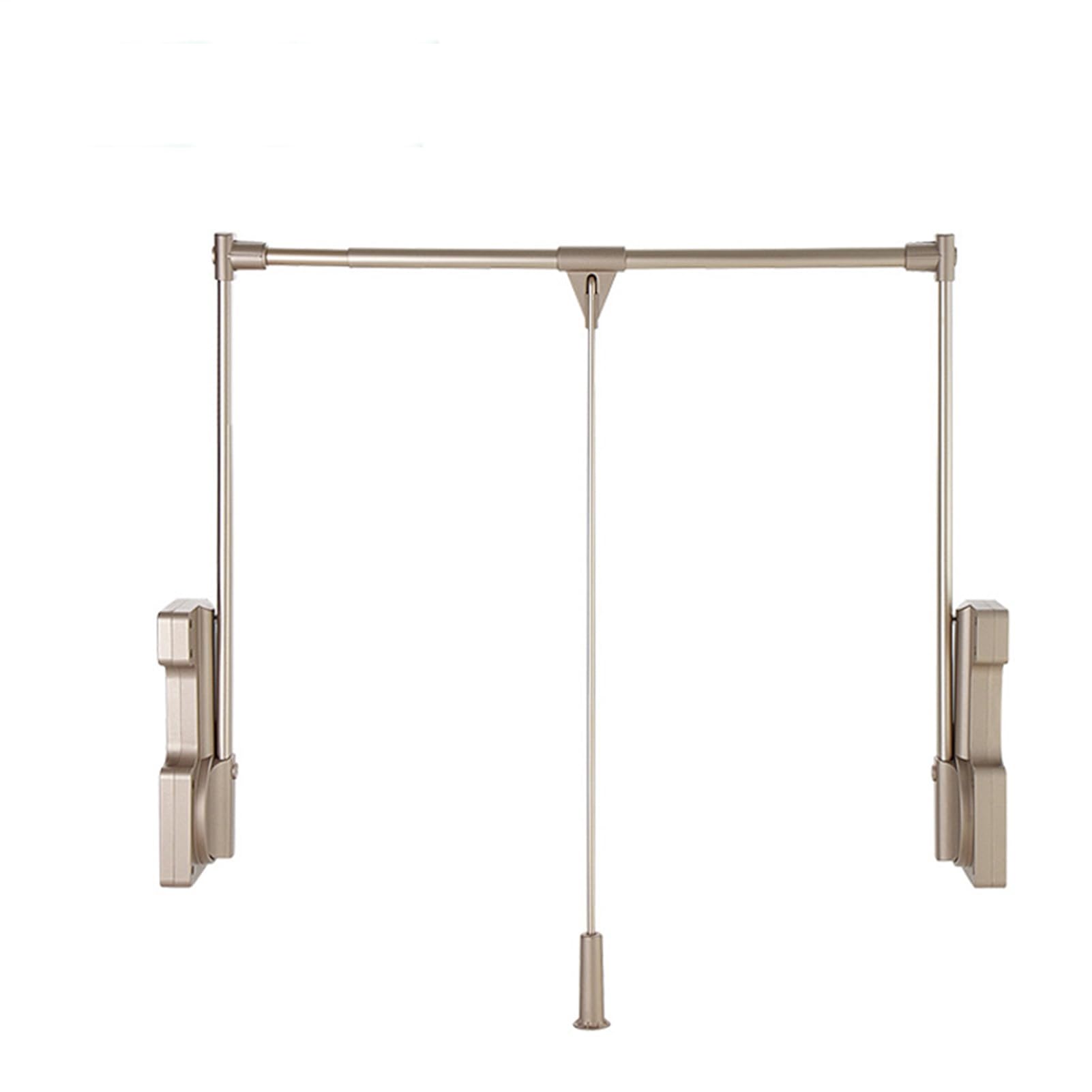 GTHTUHFD Drop Down Clothes Hanger Rail, Adjustable Width Pull Down Drying Rack For Wardrobe, Space Saving Closet Organizer Gold-564~764mm