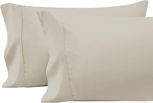 Miniatura 10 de Linenwalas Juego de 2 fundas de almohada estándar 100 % percal de algodón de alta calidad, frescas y frescas para decoraciones de Navidad (20 x 30