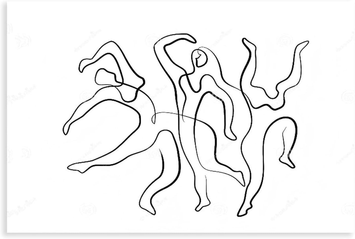 QSDTGHUIKP Pablo Picasso Posters The Three Dancers Prints 40x60cm Frameles Canvas Wall Art Decor