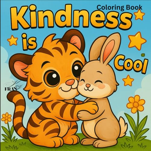 Kindness is Cool: Kawaii Animal Coloring Book for Adults & Teens: Wholesome Acts of Kindness, Friendship & Community for Stress 