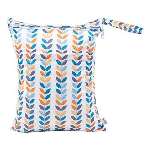 Image of Babygoal Wet Dry Bags for Baby Cloth Diapers, Washable Travel Bags, Beach, Pool, Gym Bag for Swimsuits & Wet Clothes with Two Zippered Pockets 3 Pack(S,M,L), 3SML03